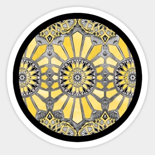 Sunny Yellow Radiant Watercolor Pattern Sticker